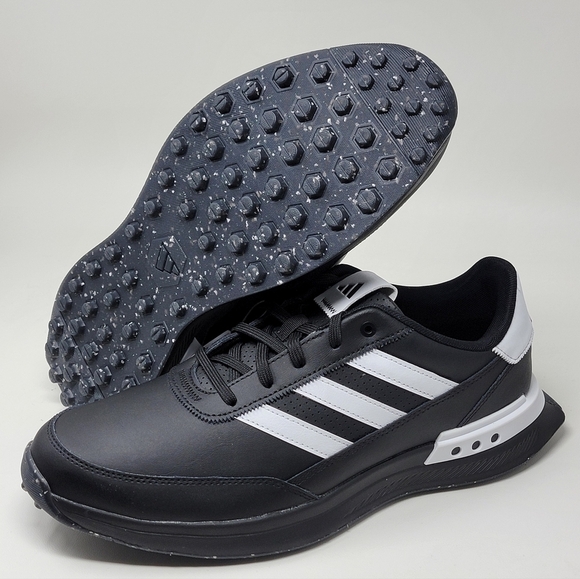 Adidas S2G 24 Black/White Spikeless Leather Golf Shoe Men's Size 10.5 IG8192 New - Picture 1 of 13